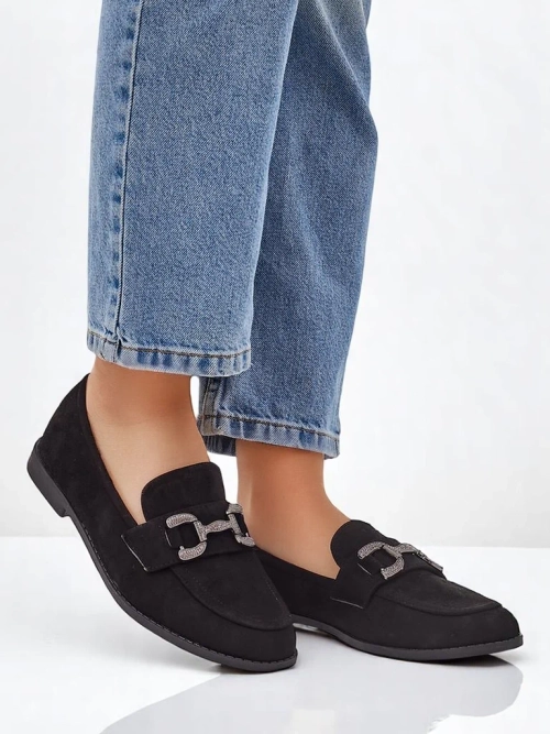 Royalfashion Елегантні жіночі лофери з декором з цирконію Zante