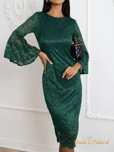 Elegantes Damen-Midikleid aus Spitze mit weiten Ärmeln Holly Wow