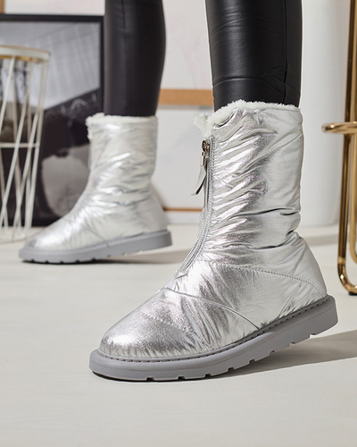Silberne Damenschuhe a'la Schneestiefel Tirigga- Footwear