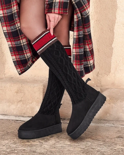Royalfashion Damen Schneestiefel-Stiefel mit einem sockenähnlichen Schaft Kokumi