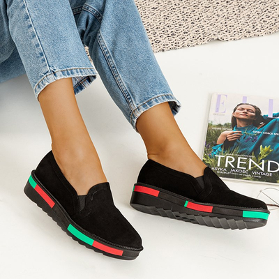 Schwarze Damen-Slipper aus Öko-Wildleder Spesi - Footwear