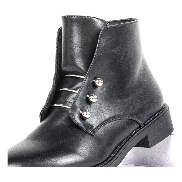 Schwarze Damenstiefel mit flachem Absatz Retorena - Footwear 1