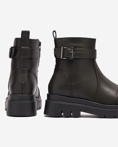 Schwarze Damenstiefel mit Schnalle Utilas - Footwear