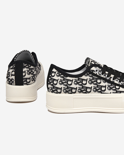 OUTLET Gemusterte Damen-Sneakers auf der Plattform in schwarzer Berika-Farbe - Schuhe