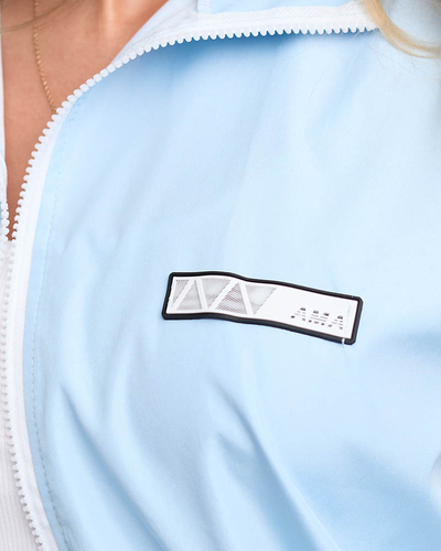 Blauer Sport-Sweatshirt mit Reißverschluss für Damen - Kleidung
