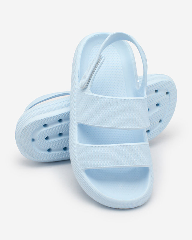 Royalfashion Blaue Kinder-Gummisandalen mit Klettverschluss Flexi Steps