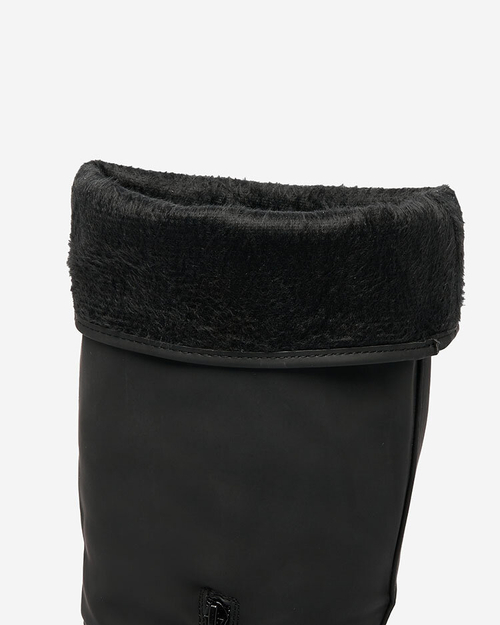 Royalfashion Чорні матові жіночі чоботи до коліна Ikemis