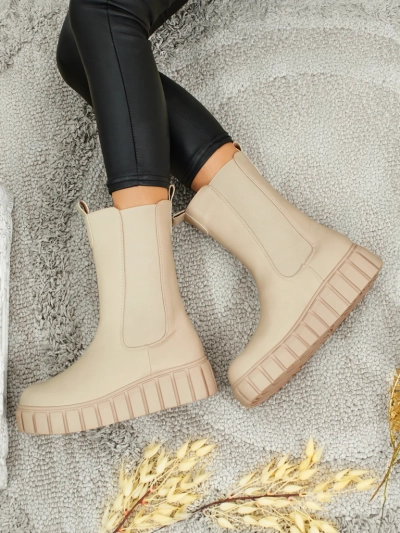 Höhere Damen Stiefeletten aus Lederimitat Livora