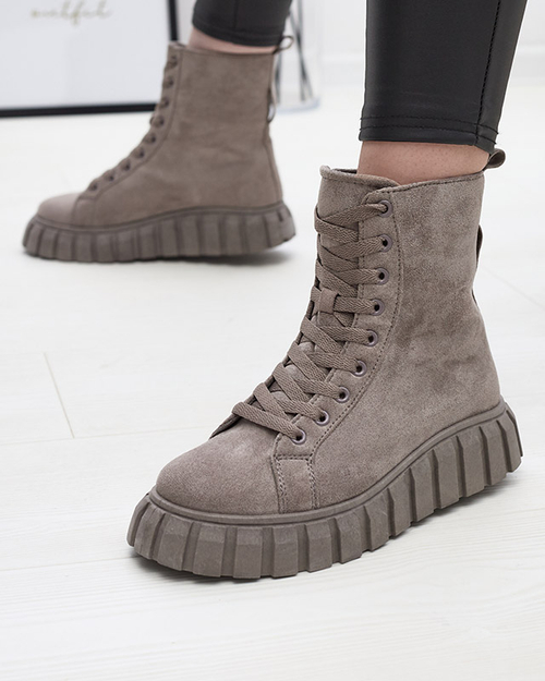 Сірі жіночі черевики з екозамші Alolu- Footwear