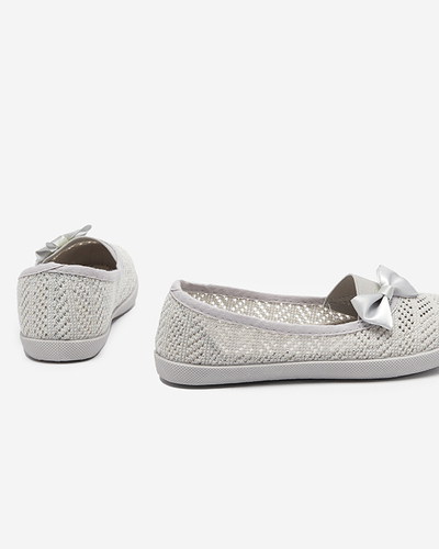 Hellgraue Slip-On-Sneaker für Mädchen mit durchbrochenem Obermaterial Locuni - Footwear