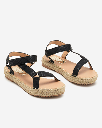 Schwarze flache Damensandalen Jutilla - Footwear