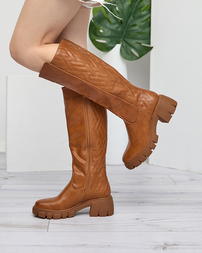 Braune Damenstiefel bis zur Wadenmitte Radisha - Footwear