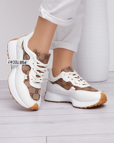 Weißer Damen-Sportschuh mit modischem Tentis-Muster - Footwear