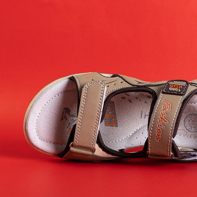 Beige Kindersandalen mit Klettverschluss - Schuhe