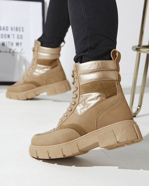 Світло-коричневі жіночі утеплені черевики-трапери Kasemi-Footwear