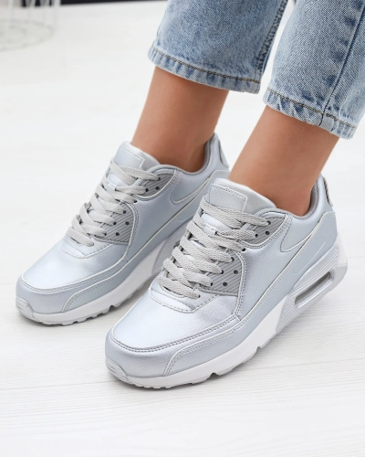 Silberfarbene Damen-Schnürschuhe Moteri - Footwear