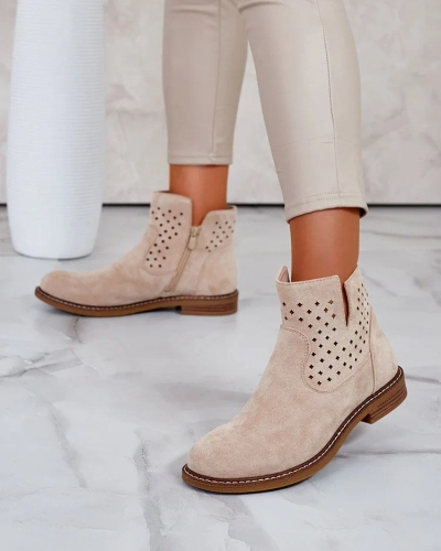 Royalfashion Hellbraune Damenstiefel Rito