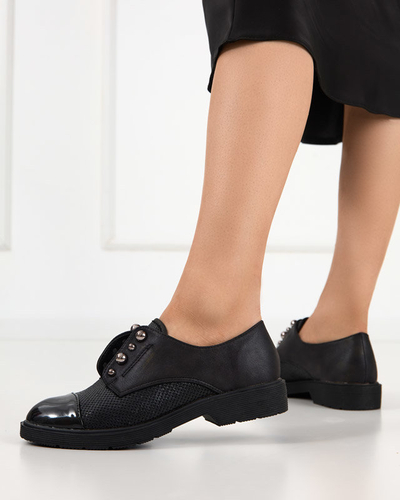 Schwarzer Öko-Lederschuh für Damen Sudi- Footwear