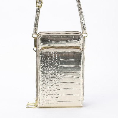 Mini-Geldbörse für Damen in Gold mit Prägung - Accessoires