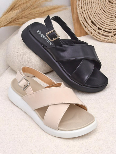 Royalfashion Damen Sandalen mit dicker Sohle Riva Star