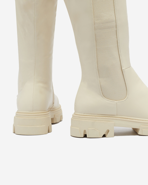 Кремові жіночі черевики до середини ікри Vebissa- Footwear