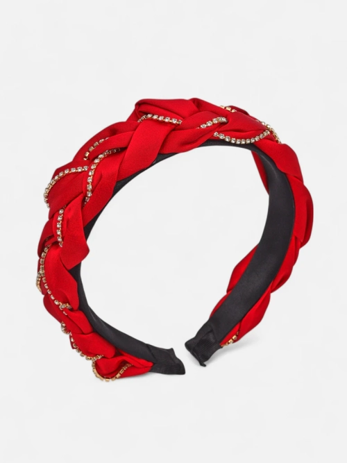 Royalfashion Пов'язка на волосся з плетінням у косу, оздоблена цирконами