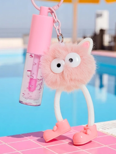 Lipgloss für Kinder mit einem flauschigen Monster Hellrosa