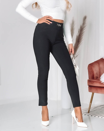 Жіночі штани-треггінси чорного кольору PLUS SIZE- Одяг