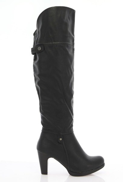 Чорні жіночі високі черевики на стегнах на пості Yuiu - Взуття
