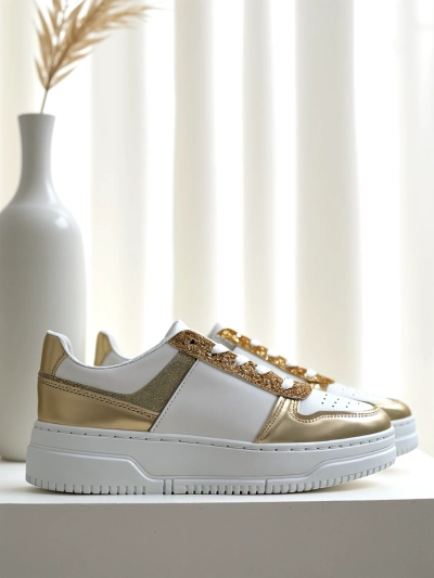 Royalfashion Damen Sneakers mit Glitter Qisofi