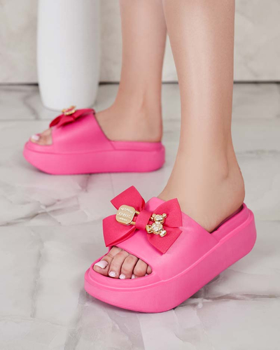 Royalfashion Damen-Gummi-Flip-Flops mit Zierschleife Apis