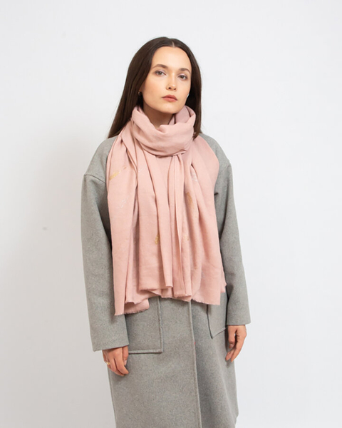 Royalfashion Pinker dünner Damenschal mit Glitzer