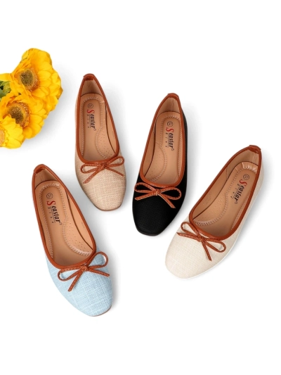 Royalfashion Damen Ballettschuhe mit Glitzer und einer Schleife Aramie