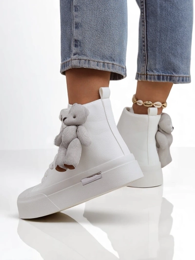 Royalfashion Damen-Sneaker mit hohem Schaft und Tedi-Bär