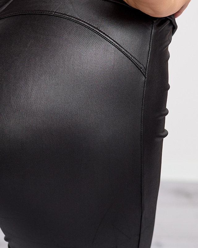 Schwarze Satin-Leggings für Damen - Kleidung