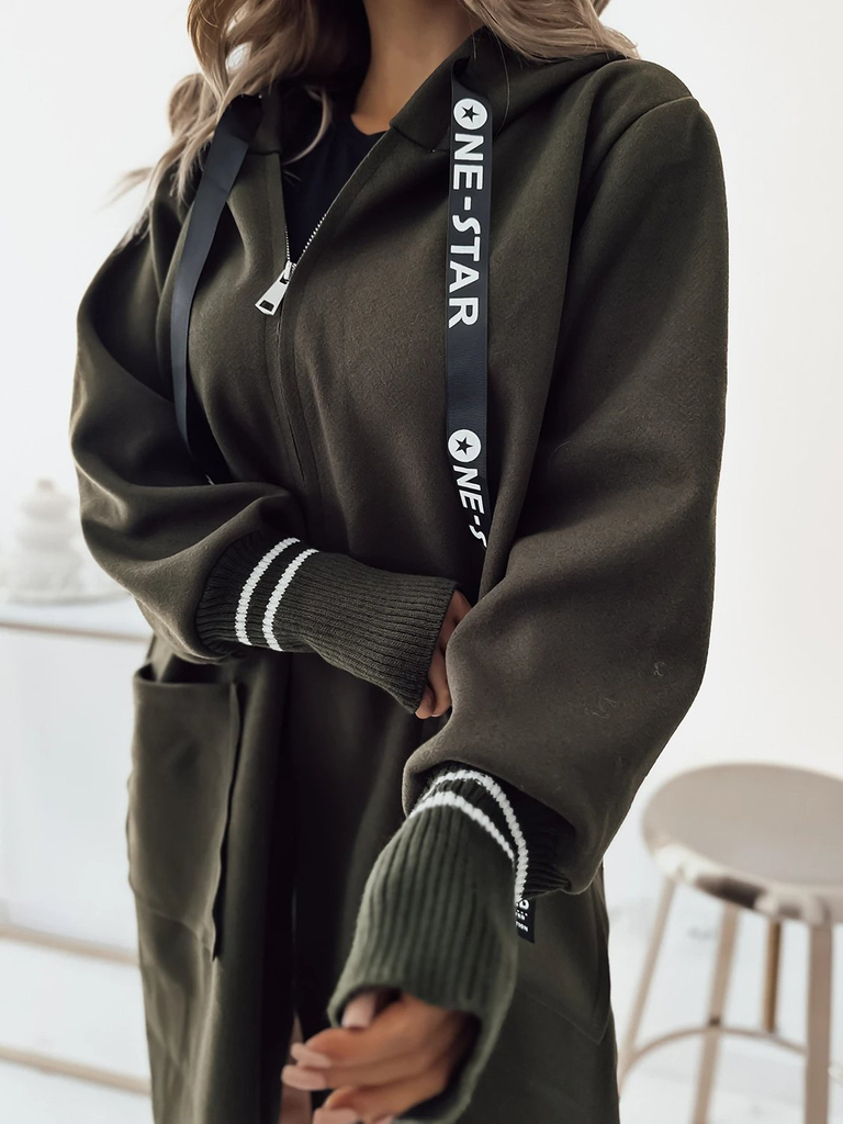 Royalfashion Knielange Damenmanteljacke in khaki