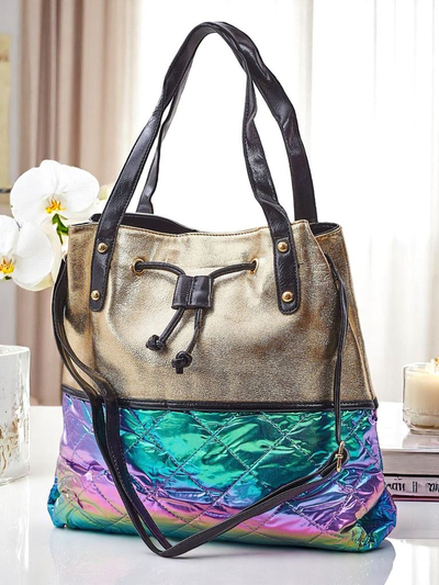 Royalfashion Große Damenhandtasche Golden Luxe Shopper