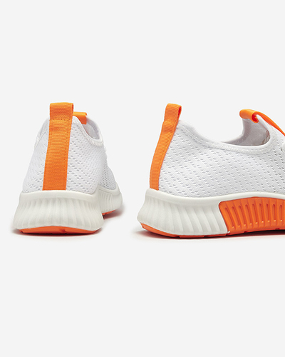 Weiße Damen-Sportschuhe mit orangefarbenen Einsätzen Kedeti - Footwear