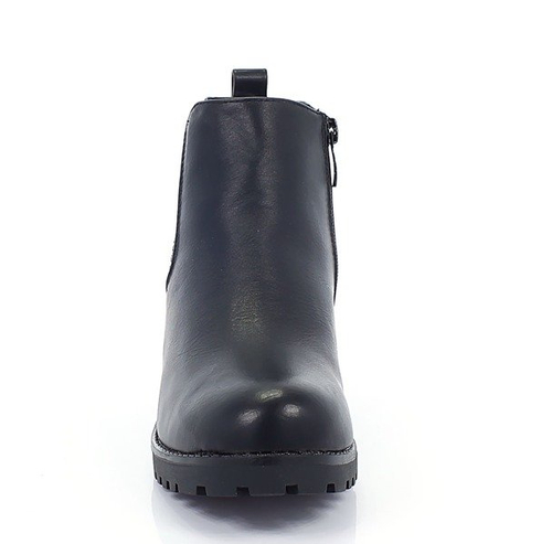 Czarne botki na platformie - Obuwie