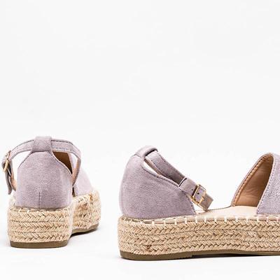 Hellgraue Damen-Espadrilles auf der Maritel-Plattform - Schuhe