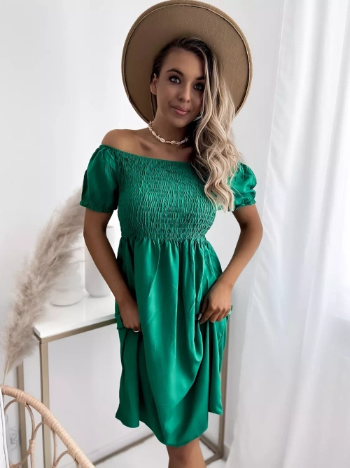 Зелена жіноча міні-сукня а-ля хіспанка - Одяг