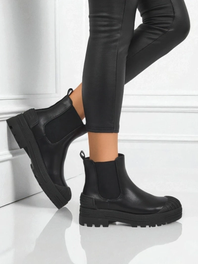 Plateau Stiefeletten aus Öko-Leder Amber Veil