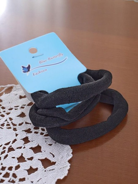 Royalfashion Set aus 3 schwarzen Haargummis Nero