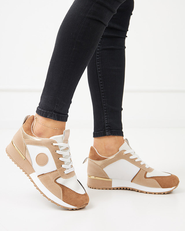 Sportschuhe für Damen in Beige und Braun mit Glitzer Tenetika - Schuhe