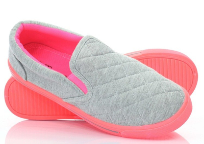 Grau-rosa Damen Slip auf Asqus Sneakers - Schuhe