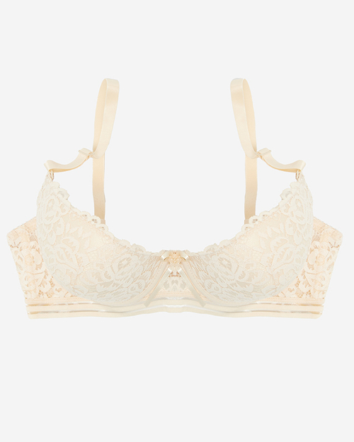 Бежевий мереживний жіночий бюстгальтер - нижня білизна