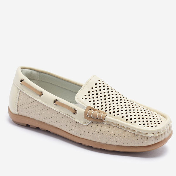 Durchbrochene Kindermokassins in Beige Neddax - Footwear