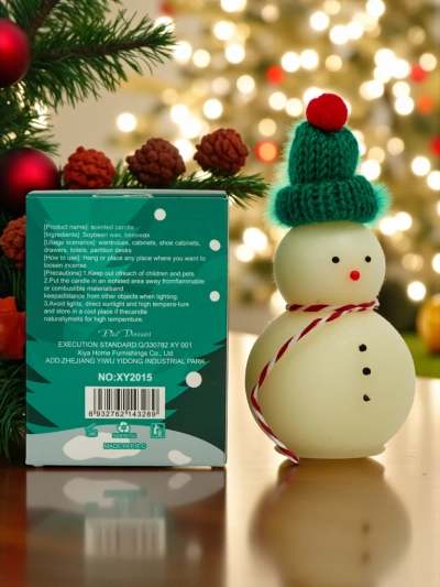 Weihnachtliche Duftkerze Schneemann