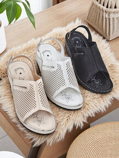 Royalfashion Damen Sandalen mit niedrigem Keilabsatz Mira