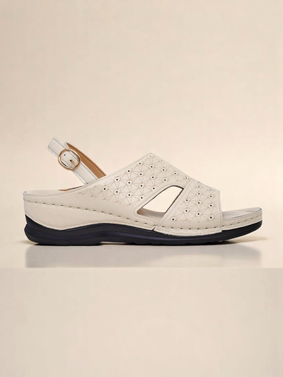 Royalfashion Damensandalen mit kleinem Keilabsatz Komfort Schick